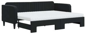 VidaXL Divano letto estraibile con materasso Nero 80x200 cm Velluto