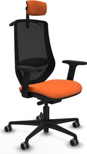 Sedia da ufficio Piqueras y Crespo modello D036G2H, colore arancione