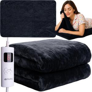 Ruhhy coperta elettrica riscaldante 180×130 cm 6 livelli di riscaldamento e timer Display a LED lavabile a 30 °C riscaldamento rapido e protezione da surriscaldamento 26202