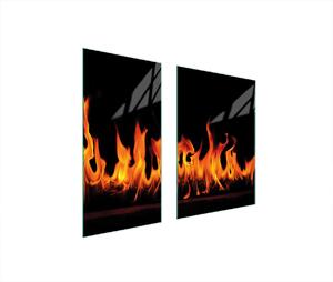 Piastre copri fornelli 2 pezzi 75x52 Copri piano cottura in Vetroceramica tagliere in vetro fuoco nero