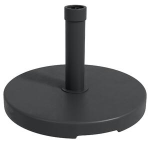 Outsunny Base per Ombrellone da 15kg Rotonda per Pali da Ø24-38mm, Plastica e Cemento, Ø46.5 cm, Nero