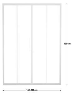 Porta doccia scorrevole Record 146 cm, H 195 cm in vetro, spessore 6 mm trasparente bianco