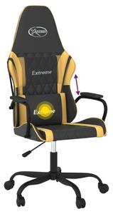 Sedia da Gaming Massaggiante Nero e Oro in Pelle finta