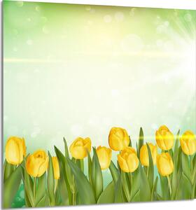 PIATTO IN VETRO PER CUCINA 60x65 Tulipani