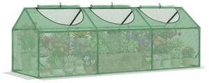 Outsunny Mini Serra con 3 Finestre Avvolgibili e Copertura PE Anti-UV da Giardino per Orto, 180x60x60cm, Verde | Aosom Italy