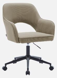 Sedia da ufficio in velluto a coste con rotelle, Beige