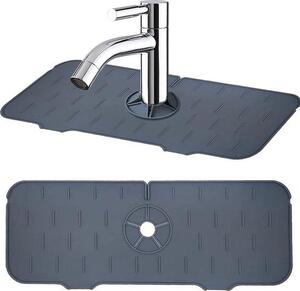 Rubinetto da cucina rivestito in silicone con guarnizione per lavello e rubinetto grigio, ideale per la cucina, il bagno o come protezione per il piano di lavoro