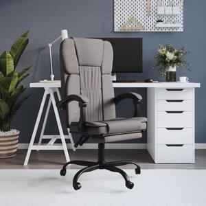 The Living Store Sedia da ufficio con funzione reclinabile Tessuto Taupe