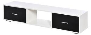 HOMCOM Mobile TV Moderno per Televisori fino a 60" con 2 Cassetti, 140x30x32cm, Bianco e Nero