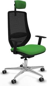 Sedia da ufficio Piqueras y Crespo modello D086G2W, colore verde
