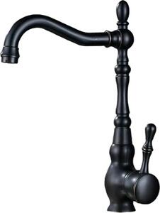Miscelatore per lavabo in ottone, monocomando, girevole a 360 gradi, nero