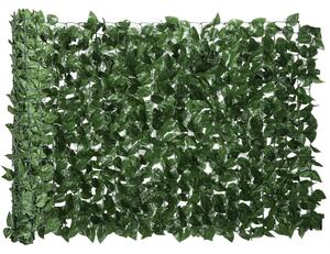 Outsunny Rotolo di Siepe Finta di Faggio per Balcone e Giardino in PE, 300x100 cm Siepe Artificiale con Foglie di Edera, Protezione UV, Verde Scuro | Aosom Italy