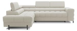 Divano angolare color crema allungabile/con contenitore (con penisola a sinistra/a L) e rivestimento in bouclé Ferucce – ELTAP