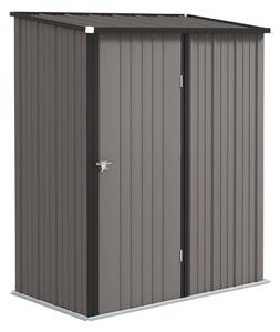 Outsunny Casetta da Giardino in Acciaio Porta Attrezzi con Catenaccio, 161.5x94.5x196cm, Grigio Chiaro | Aosom Italy
