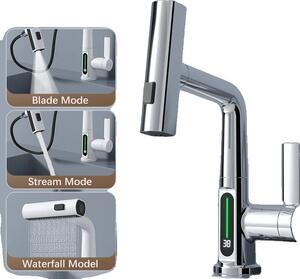 Rubinetto da cucina, stile contemporaneo, design monocomando, cromo
