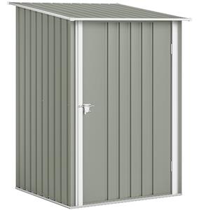 Outsunny Casetta da Giardino Porta Attrezzi in Acciaio Galvanizzato con Porta, 100x104x160 cm, Grigio Chiaro | Aosom Italy