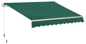 Outsunny Tenda da Sole Regolabile per Esterno a Bracci Avvolgibile con Apertura a Manovella, 295x200 cm, Verde | Aosom Italy