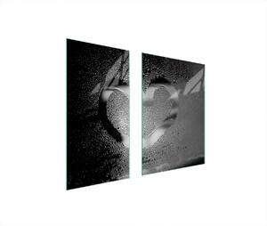 Piastre copri fornelli 2 pezzi 75x52 Copri piano cottura in Vetroceramica tagliere in vetro cuore argento
