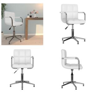 VidaXL Sedia da ufficio girevole in Pelle finta bianca - Sedia da ufficio - Sedie da ufficio - Sedia - Sedie