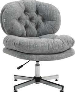 Sedia da ufficio Fortuna Lai, sedia da scrivania ergonomica con funzione oscillante, seduta morbida e imbottita, sedia girevole regolabile in altezza con effetto tela, per l'ufficio domestico, grigia