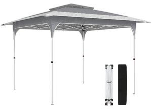 Outsunny Gazebo Pieghevole Gazebo da Giardino Pop Up, 3.5x3.5 m, Grigio Scuro | Aosom Italy