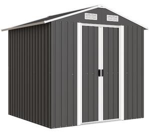 Outsunny Capanno da Giardino in Acciaio con 2 Porte Scorrevoli, Nero, 2,6 m² | Aosom Italy