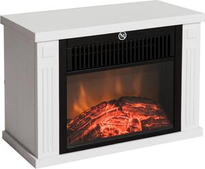 Caminetto elettrico 1200W a piantana con effetto fiamma in bianco, caminetto elettrico per un'atmosfera accogliente