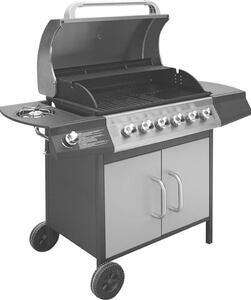 VidaXL Barbecue a gas 6+1 fiamme nero e argento