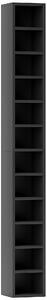 HOMCOM Mobile Libreria Porta CD a 12 Ripiani per 204 CD, in MDF e Truciolato, 21x20x175 cm, Nero | Aosom Italy