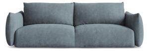 Divano blu allungabile con rivestimento in ciniglia 230 cm Leila – Makamii
