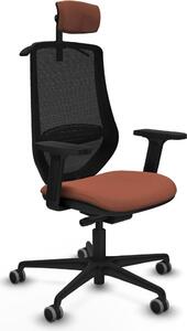 Sedia da ufficio Piqueras y Crespo modello D036G2H, colore marrone e nero
