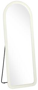 HOMCOM Specchio Intero 160x60 Cm, Ad Arco, Da Terra O Parete, Cornice Flanella, Bianco Crema | Aosom Italy