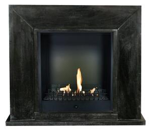 Caminetto a etanolo Xaralyn - Nero BCL-SBP - pietra naturale lucidata nera - riscaldamento a 3 kW - caminetto da incasso incluso - caminetto decorativo