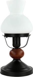 Lampada da tavolo country house "Petronel" legno metallo vetro nero marrone bianco E27 lampada da comodino camera da letto