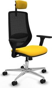 Sedia da ufficio Piqueras y Crespo modello D086N2W, colore giallo