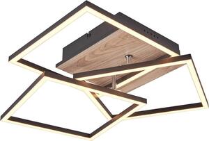 Lampada da soffitto LED Reality Mobile, 27W, dimmerabile, finitura effetto legno, luce con temperatura di colore regolabile, funzione luce notturna