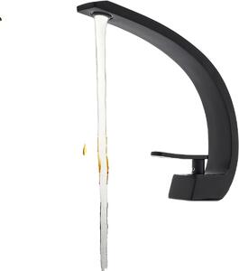 Rubinetto per lavabo, monocomando, montaggio esterno, ottone, nero, G3/8