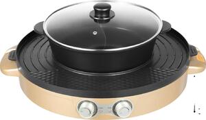 Pentola elettrica, funzione grill, design portatile, oro