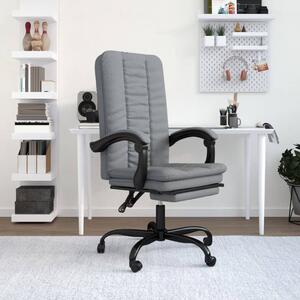The Living Store Sedia da ufficio con funzione reclinabile Tessuto grigio chiaro