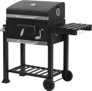 Barbecue con molle pneumatiche e parasole - Barbecue da giardino regolabile in altezza - Barbecue a gas con telaio su ruote - Blu notte/Nero