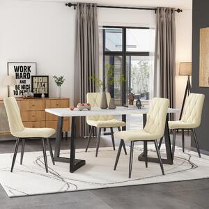 Set 4 sedie da pranzo gialle con cuscino - Candice