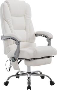 Sedia da ufficio massaggiante, sedia ergonomica, massaggio a 7 punti, inclinabile e regolabile | colore: bianco