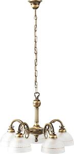 Rabalux 8815 Lampadario 5 spot Flossi, E27, bronzo-argento-bianco, rotondo, classico, ø520mm