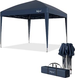 Gazebo pieghevole Zelsius 3 x 3 m, blu, gazebo pieghevole pop-up, tenda da giardino, tenda per feste con borsa