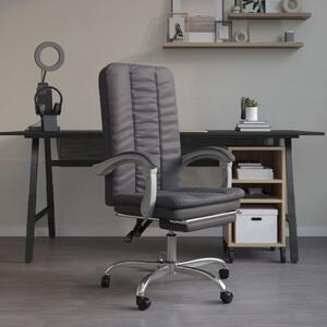 The Living Store Sedia da ufficio reclinabile in Pelle finta grigia