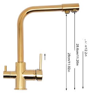 Rubinetto da cucina, finitura oro, rotazione a 360°, doppio controllo dell'acqua , oro