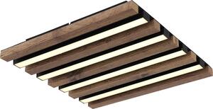 Plafoniera LED, effetto legno, marrone, L 30 cm