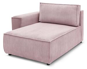 Modulo divano in velluto a coste rosa chiaro, angolo sinistro Nihad modular - Bobochic Paris