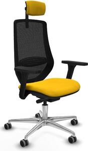 Sedia da ufficio Piqueras y Crespo modello D086G2W, colore giallo