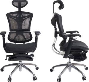 Sedia da ufficio SIHOO, ergonomica, poggiapiedi regolabile, supporto lombare ~ nera